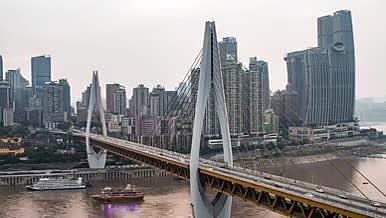 4k延时高清素材重庆山城夜景东水门大桥视频的预览图